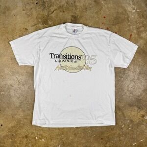 Vintage 90s Transitions Lenses North American Tour 1995 T Shirt XL White Hanes